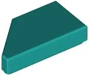 Dark Turquoise Tile, Modified 1 x 2 Wedge Right