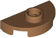 Medium Nougat Plate, Round 1 x 2 Half with 1 Stud (Jumper)