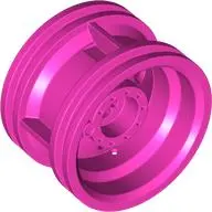 Dark Pink Wheel 30.4mm D. x 20mm with No Pin Holes and Reinforced Rim