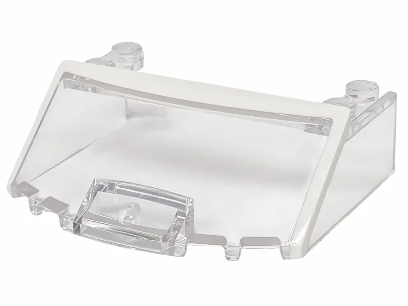 Trans-Clear Windscreen 5 x 6 x 1 2/3 with Molded White Windshield Frame Pattern