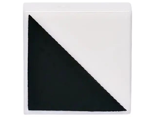 White Tile 1 x 1 with Black Triangle Pattern