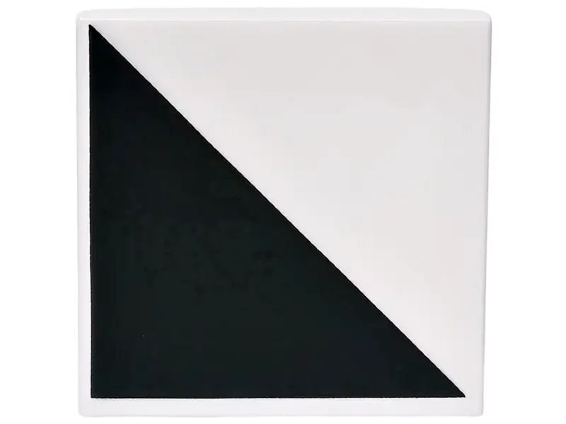 White Tile 2 x 2 with Black Triangle Pattern
