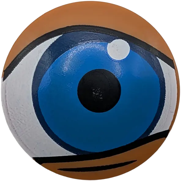 Medium Nougat Plate, Round 2 x 2 with Rounded Bottom (Boat Stud) with with Blue and Dark Blue Eye, W