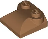 Medium Nougat Slope, Curved 2 x 2 x 2/3 with 2 Studs and Curved Sides