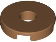 Medium Nougat Tile, Round 2 x 2 with Hole