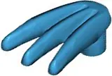 Dark Azure Minifigure, Weapon Bladed Claw, Spread