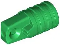 Green Hinge Cylinder 1 x 2 Locking with 1 Finger and Axle Hole on Ends without Slots