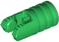 Green Hinge Cylinder 1 x 2 Locking with 2 Fingers and Axle Hole on Ends without Slots