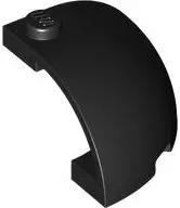 Black Panel 3 x 3 x 1 2/3 Corner Convex with Curved Top