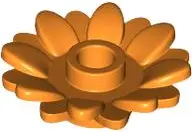 Orange Plant Flower 2 x 2 Round with 16 Petals (Sunflower) with Open Stud