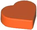 Reddish Orange Tile, Round 1 x 1 Heart