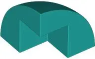Dark Turquoise Brick, Round Corner 2 x 2 x 1 2/3 Dome Top