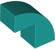 Dark Turquoise Slope, Curved 2 x 1 x 1 2/3