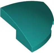 Dark Turquoise Slope, Curved 2 x 2 x 2/3 Corner Round