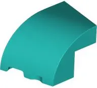 Dark Turquoise Wedge 3 x 2 x 1 2/3 Left No Studs