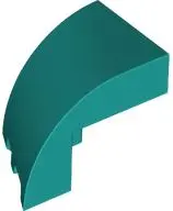 Dark Turquoise Wedge 3 x 2 x 1 2/3 Right No Studs