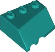 Dark Turquoise Wedge 3 x 3 Sloped Right