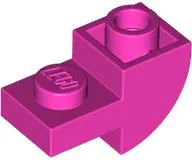 Dark Pink Slope, Curved 2 x 1 Inverted with Recessed Stud