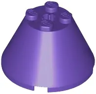 Dark Purple Cone 4 x 4 x 2 with Axle Hole
