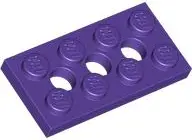 Dark Purple Technic, Plate 2 x 4 with 3 Holes
