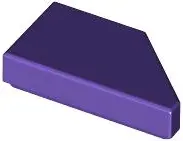 Dark Purple Tile, Modified 1 x 2 Wedge Left