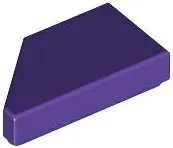Dark Purple Tile, Modified 1 x 2 Wedge Right