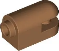 Medium Nougat Brick, Round 1 x 2 with Stud on 1 End, Cutaway with Bar on 1 End