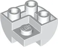 White Slope, Curved 2 x 2 Inverted Corner with Recessed Stud