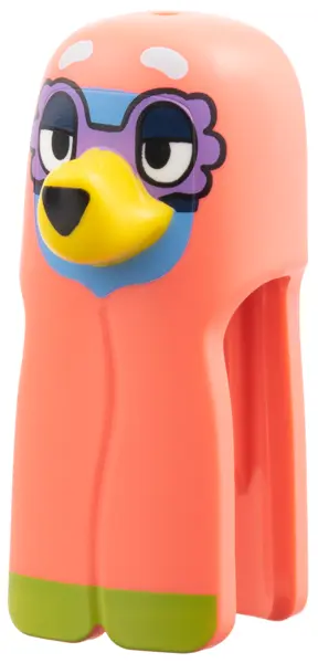 Coral Minifigure, Head, Modified Shroud with Dog Nose, Light Bluish Gray Eyebrows, Yellow Muzzle, Me