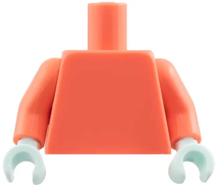 Coral Torso Plain / Coral Arms / Light Aqua Hands