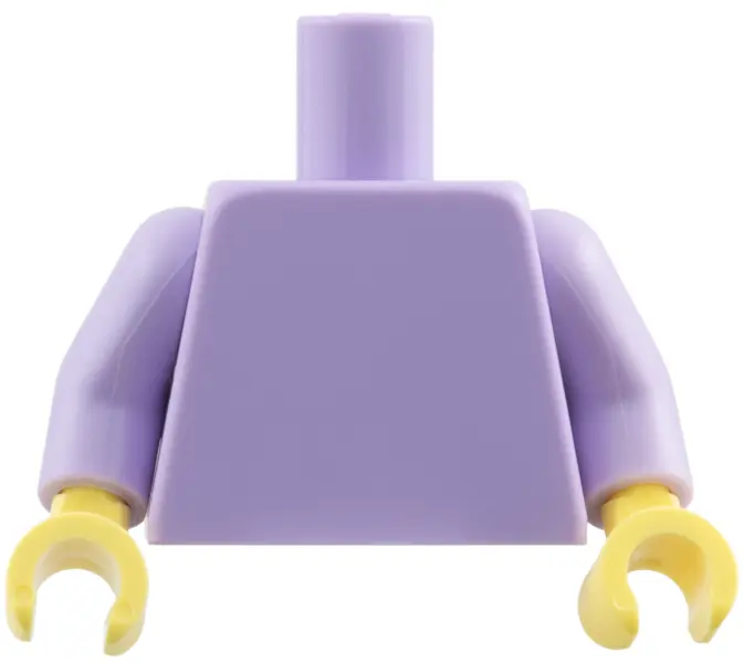 Lavender Torso Plain / Lavender Arms / Bright Light Yellow Hands