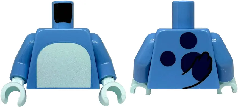 Medium Blue Torso with Light Aqua Stomach, Dark Blue Spots and Tail on Back Pattern / Medium Blue Ar