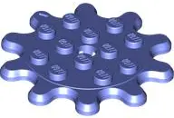 Blue Violet Plate, Round 4 x 4 Gear 10 Tooth