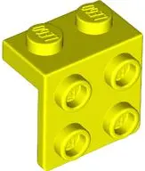 Neon Yellow Bracket 1 x 2 - 2 x 2