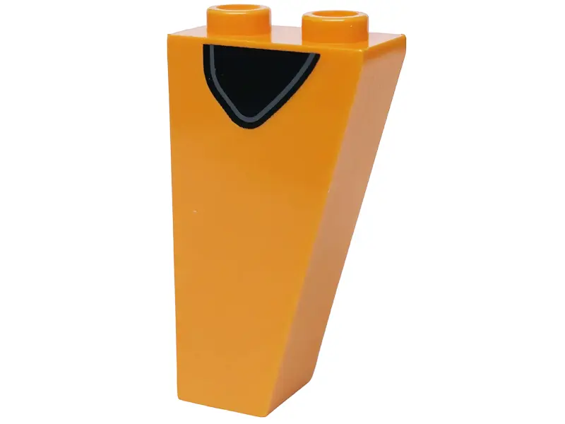Orange Slope, Inverted 75 2 x 1 x 3 with Dark Bluish Gray Curved Line on Black Background Pattern on