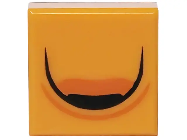 Orange Tile 1 x 1 with Black and Reddish Orange Curved Air Intake Pattern