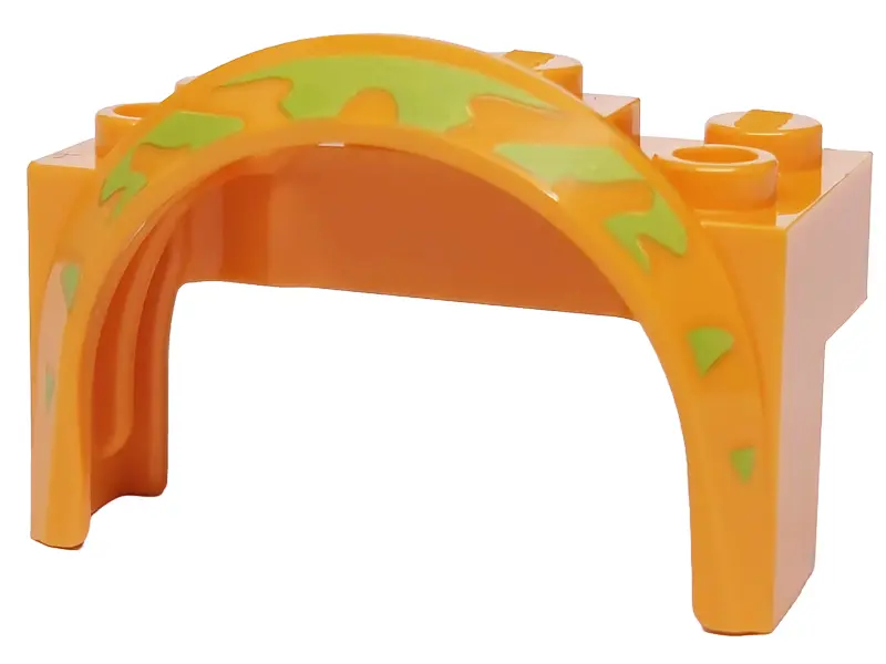 Orange Vehicle, Mudguard 4 x 2 1/2 x 2 with Arch Round with Lime Animal Print Pattern