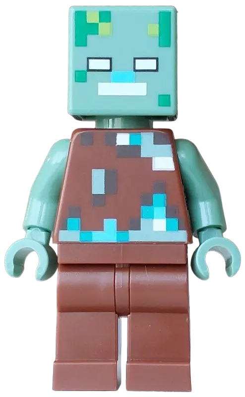 Drowned Zombie - Dark Brown, Dark Turquoise, Green, Sand Green, White, Medium Azure Pixelated Vest