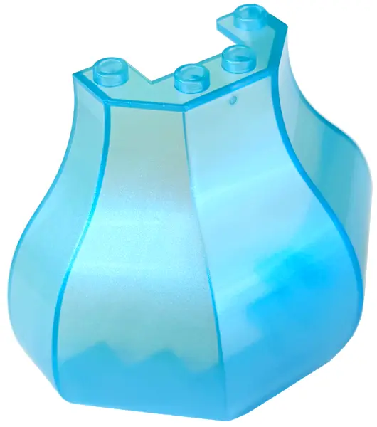 Satin Trans-Light Blue Tower Roof 4 x 8 x 6 Onion Dome, Faceted with Cutouts