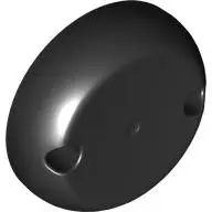 Black Cylinder Hemisphere 7 x 7 Flat (Pod Half) with 2 Pin Holes