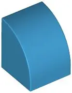 Dark Azure Slope, Curved 1 x 1