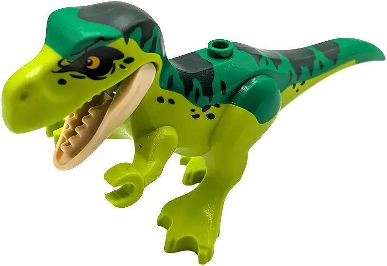 Lime Dinosaur Tyrannosaurus rex Young with Molded Green Back and Printed Dark Green Spots