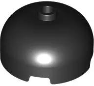 Black Brick, Round 3 x 3 x 1 1/3 Dome Top - Open Stud