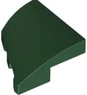 Dark Green Wedge 2 x 2 x 2/3 Right