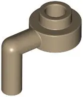 Dark Tan Plate, Round 1 x 1 Open Stud with Bar Arm Down