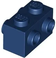 Dark Blue Brick, Modified 1 x 2 with Studs on 2 Sides