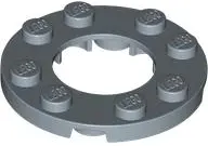 Sand Blue Plate, Round 4 x 4 with 2 x 2 Round Open Center