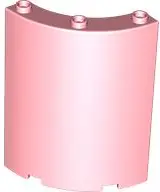 Warm Pink Cylinder Quarter 4 x 4 x 6