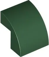 Dark Green Slope, Curved 2 x 2 x 1 2/3