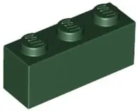 Dark Green Brick 1 x 3